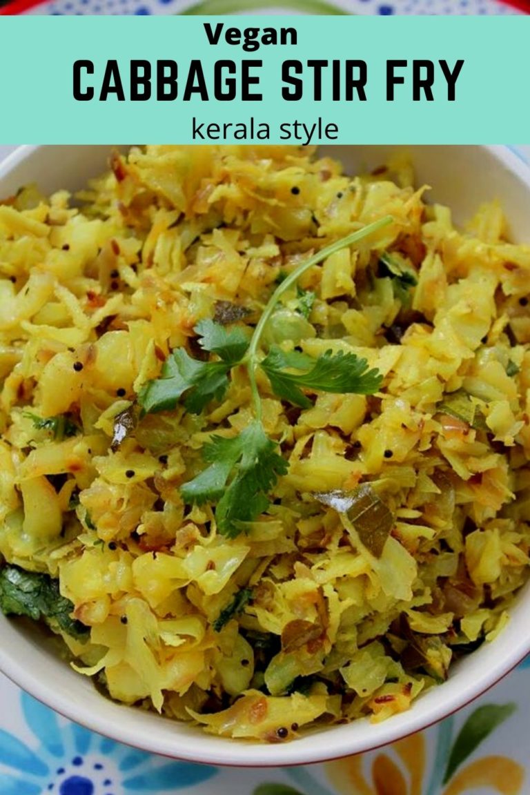 Cabbage Thoran|Kerala Style Cabbage Stir fry - Madhu's Everyday Indian