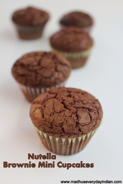 nutella brownie mini cupcake recipe, nutella cupcake recipe