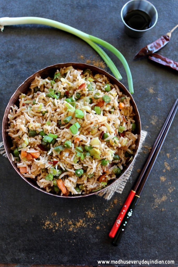 Indian Fried Rice | Indo Chinese Veg Fried Rice | Madhu's Everyday Indian