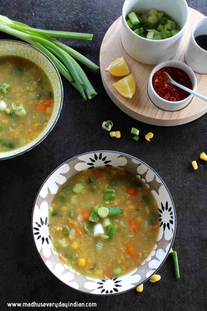 Sweet Corn Vegetable Soup (Instant Pot & Stove Top) - Madhu's Everyday ...