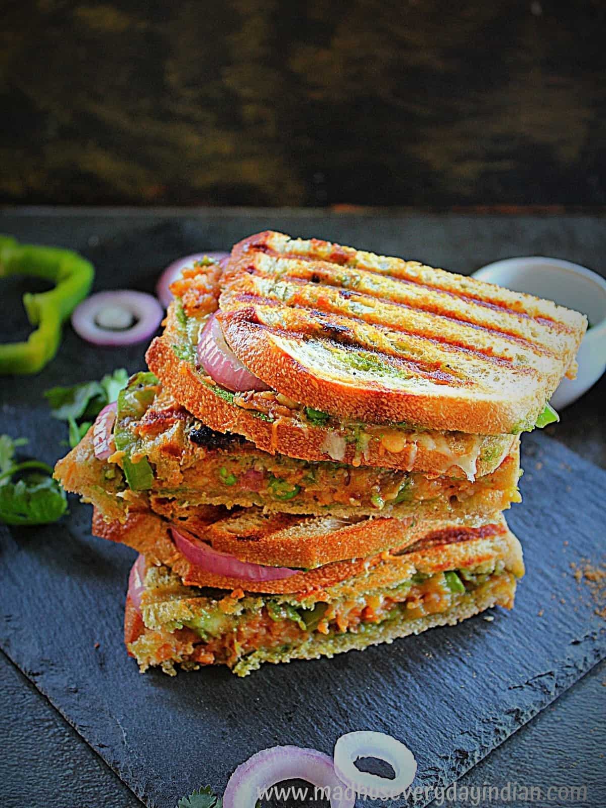 Samosa Grilled Cheese Sandwich - Madhu's Everyday Indian