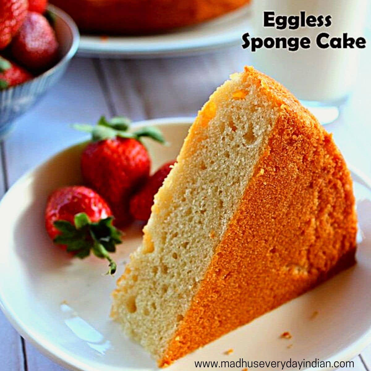 Best Eggless Vanilla Cake (Fluffy and Moist) - Veena Azmanov
